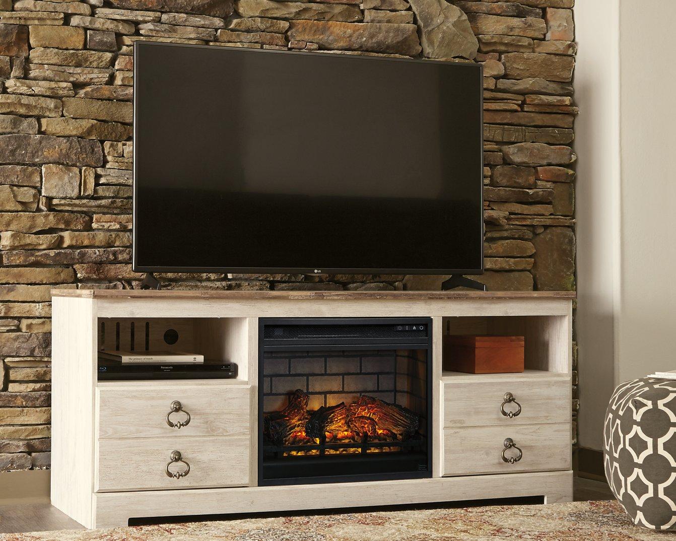 Willowton 64" TV Stand with Electric Fireplace