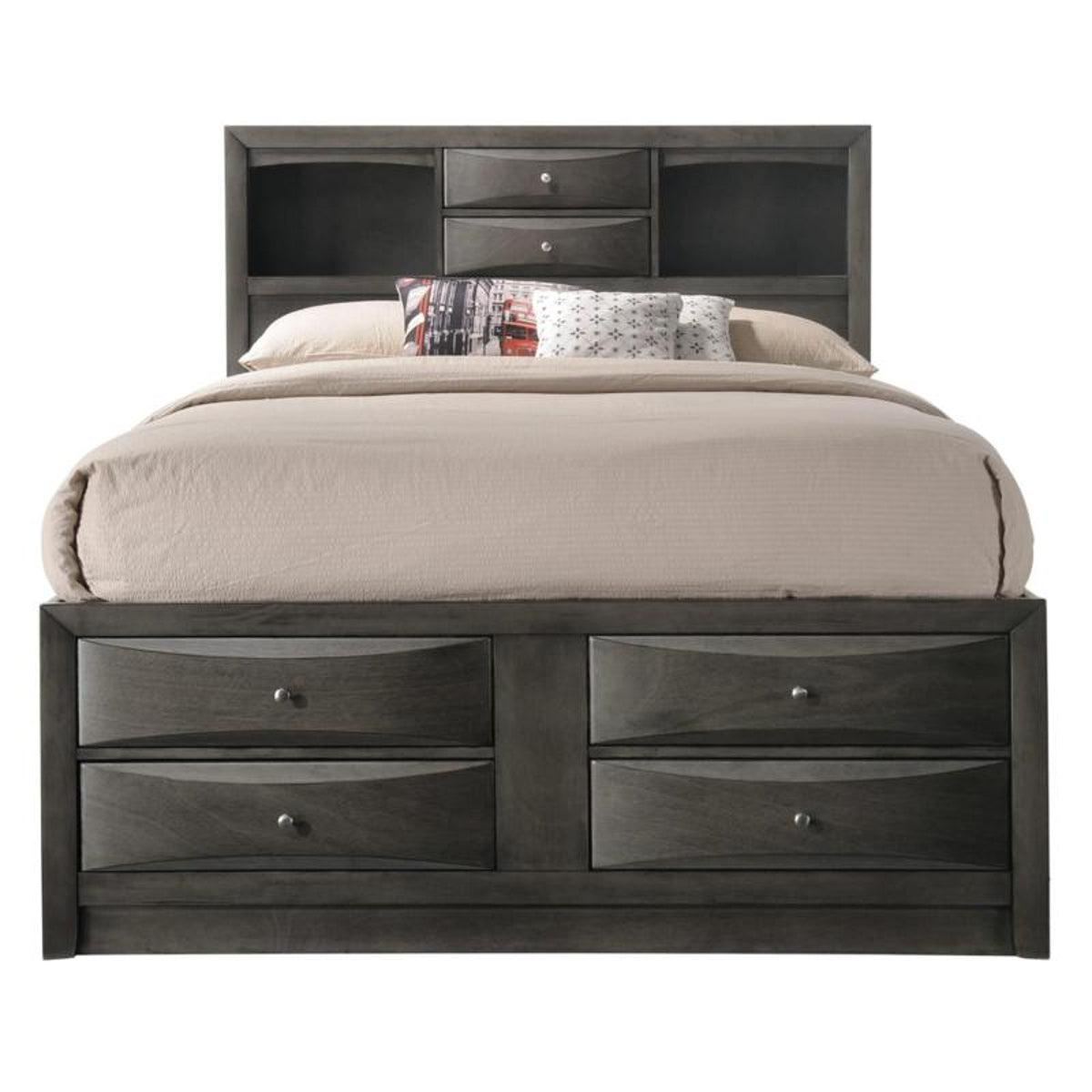 Crown Mark Emily Queen Captain's Storage Bed in Grey image