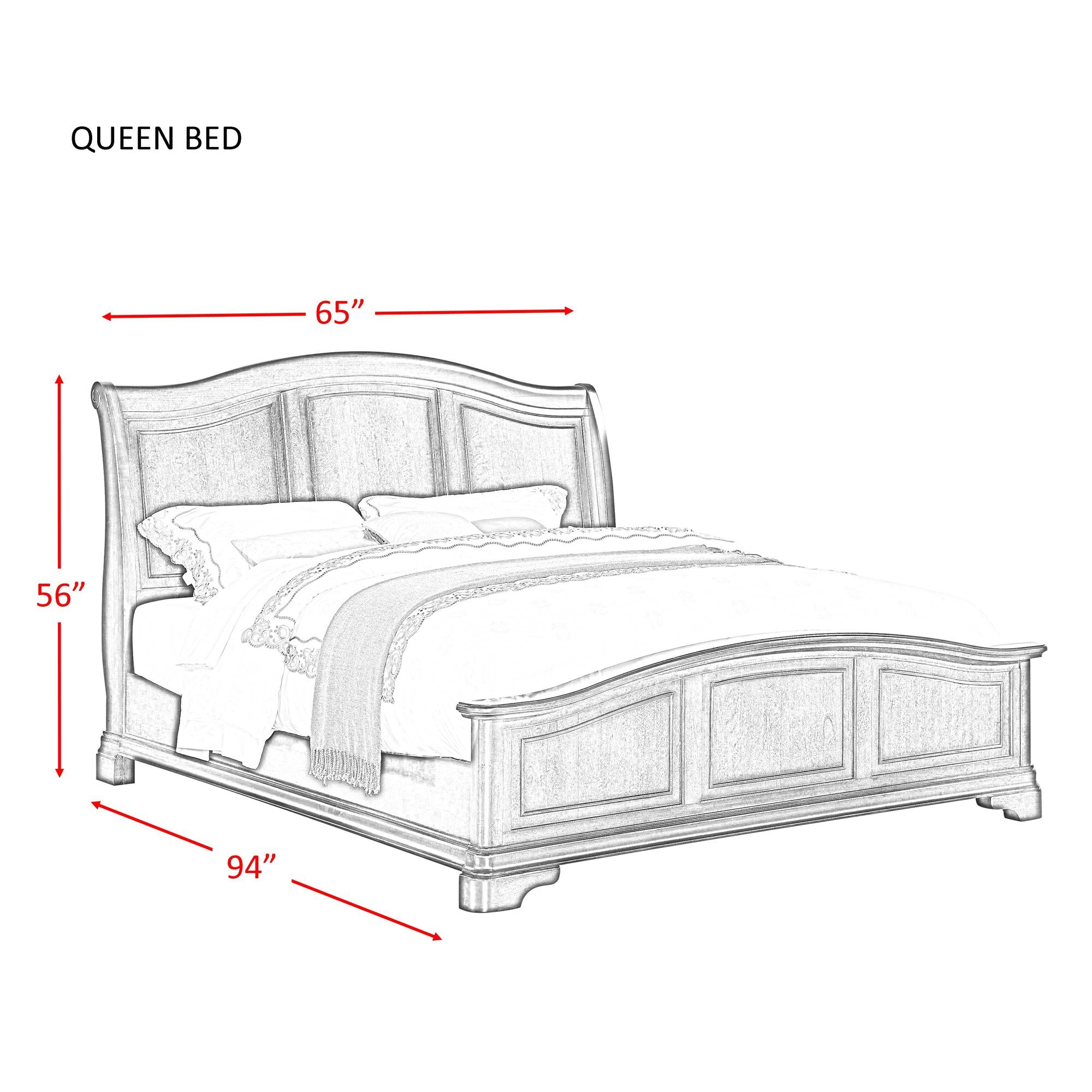 Cameron Cherry Queen Panel Bed