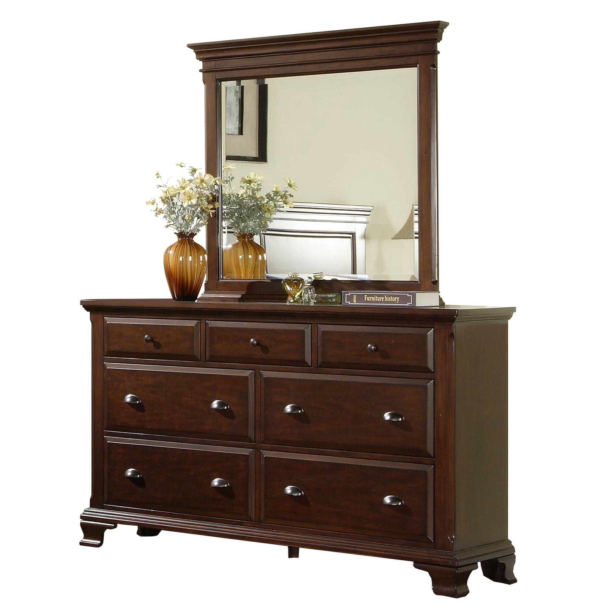 Canton Cherry Dresser & Mirror Set image