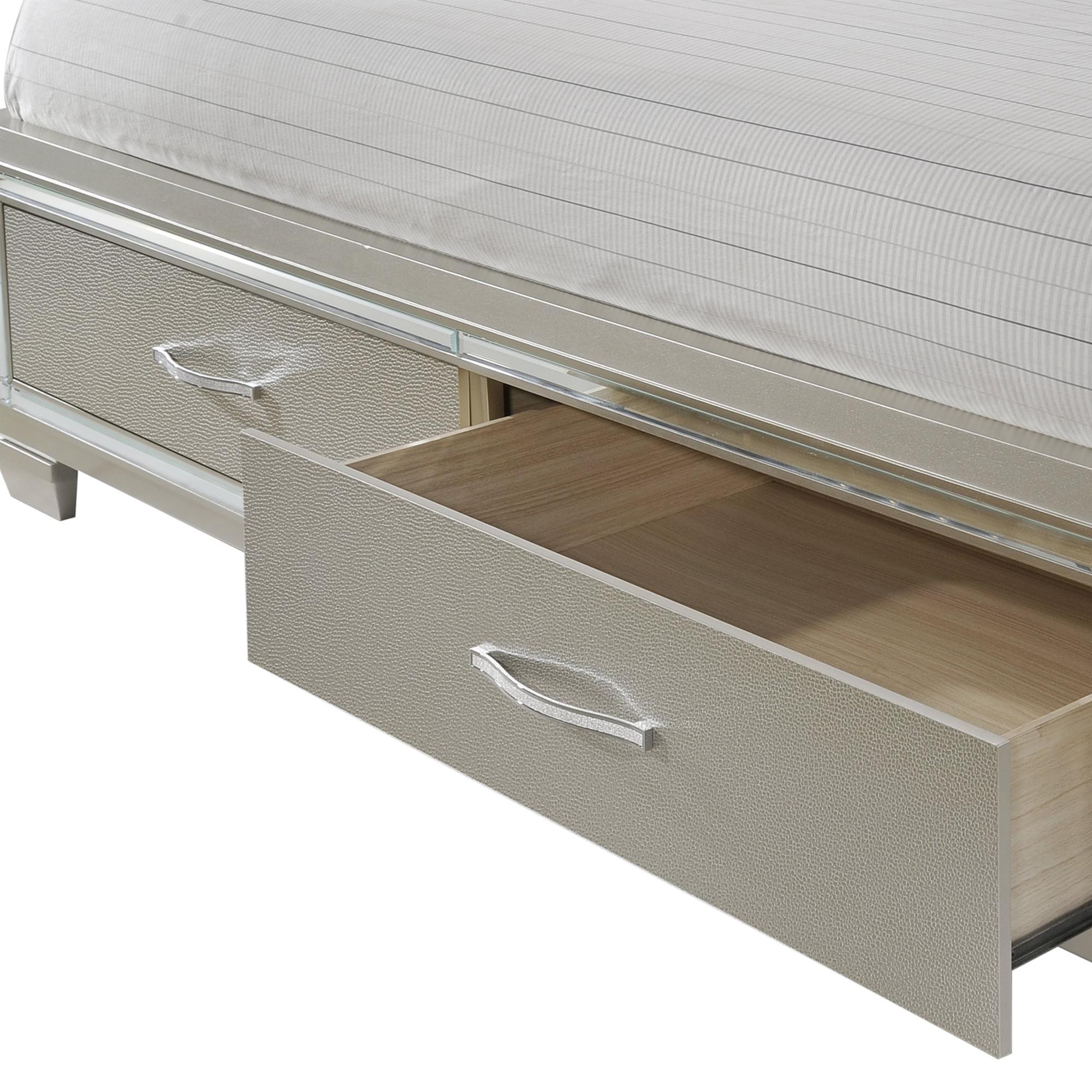 Platinum Queen Platform Storage Bed