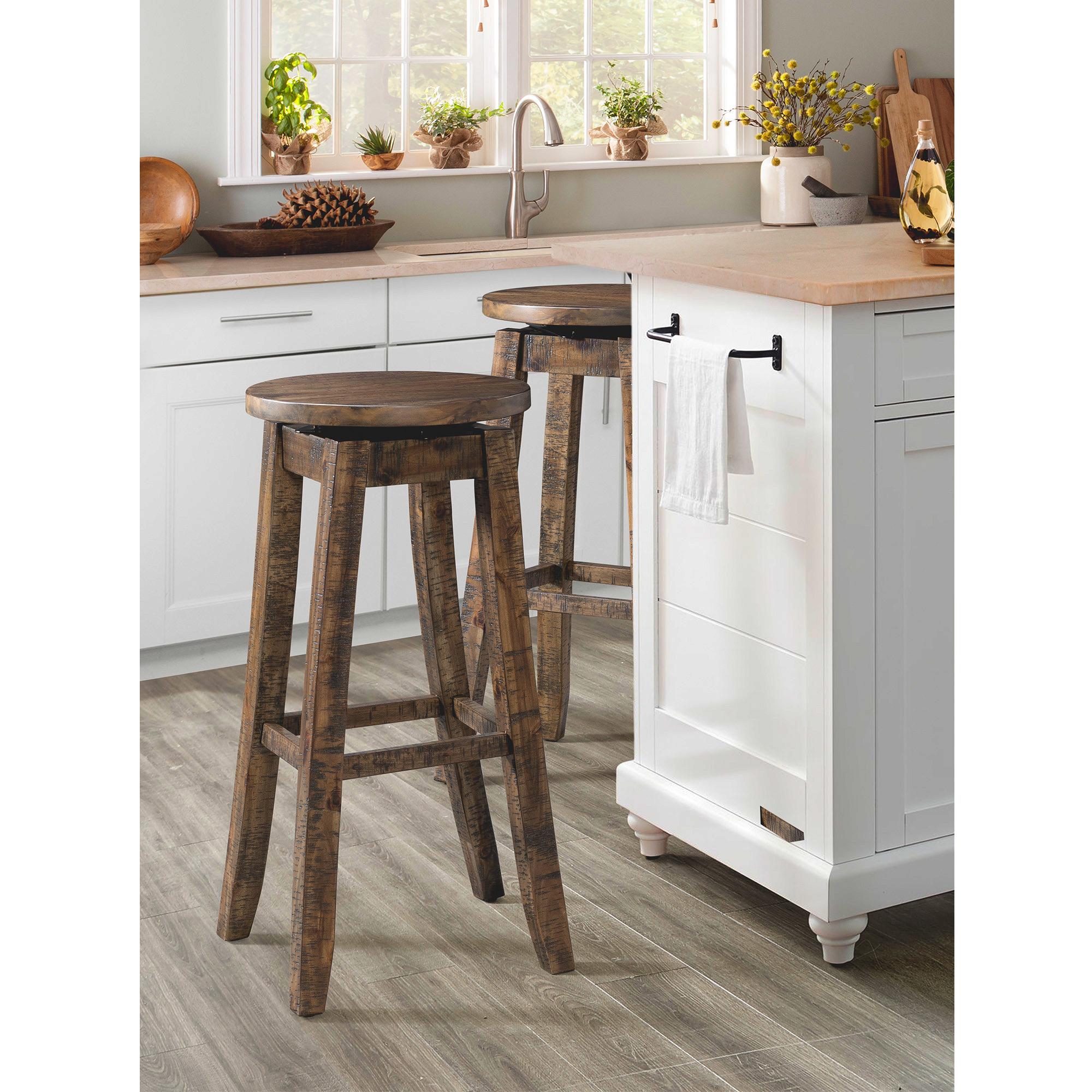 Finn 30" Swivel Backless Bar Stool of 2