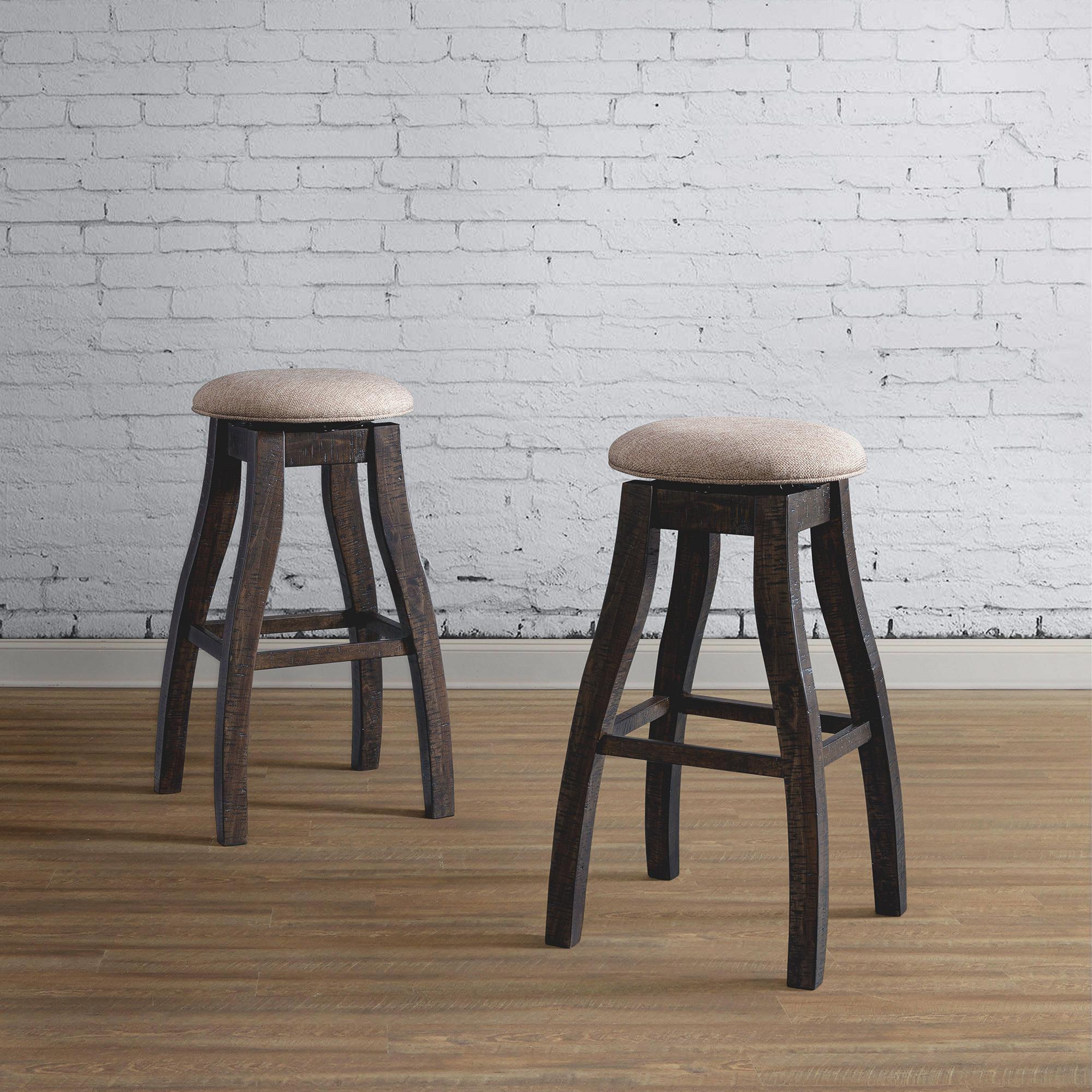 Stone 30" Swivel Backless Bar Stool Set of 2