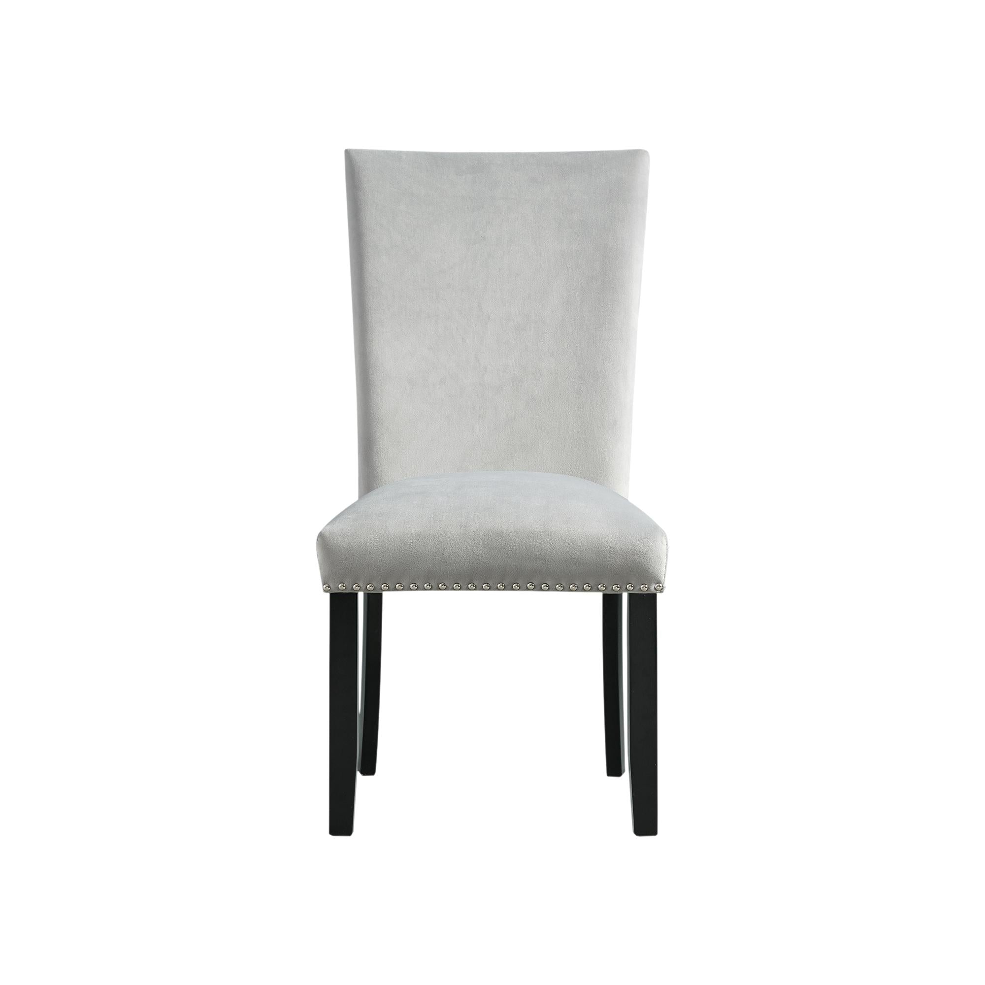 Francesca Gray Velvet Side Chair set of 2