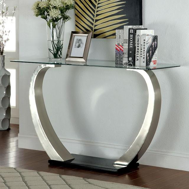 ROXO Satin Plated/Black Sofa Table image