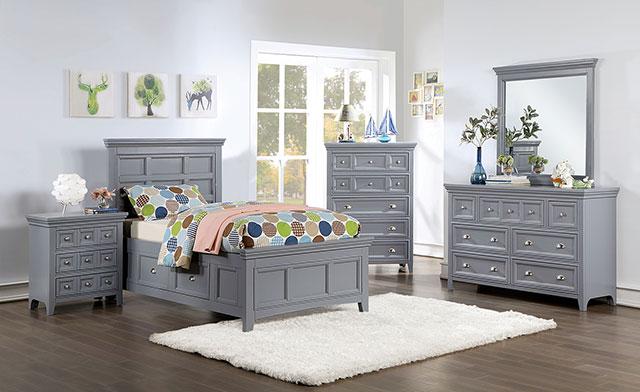 CASTLILE Twin Bed, Gray