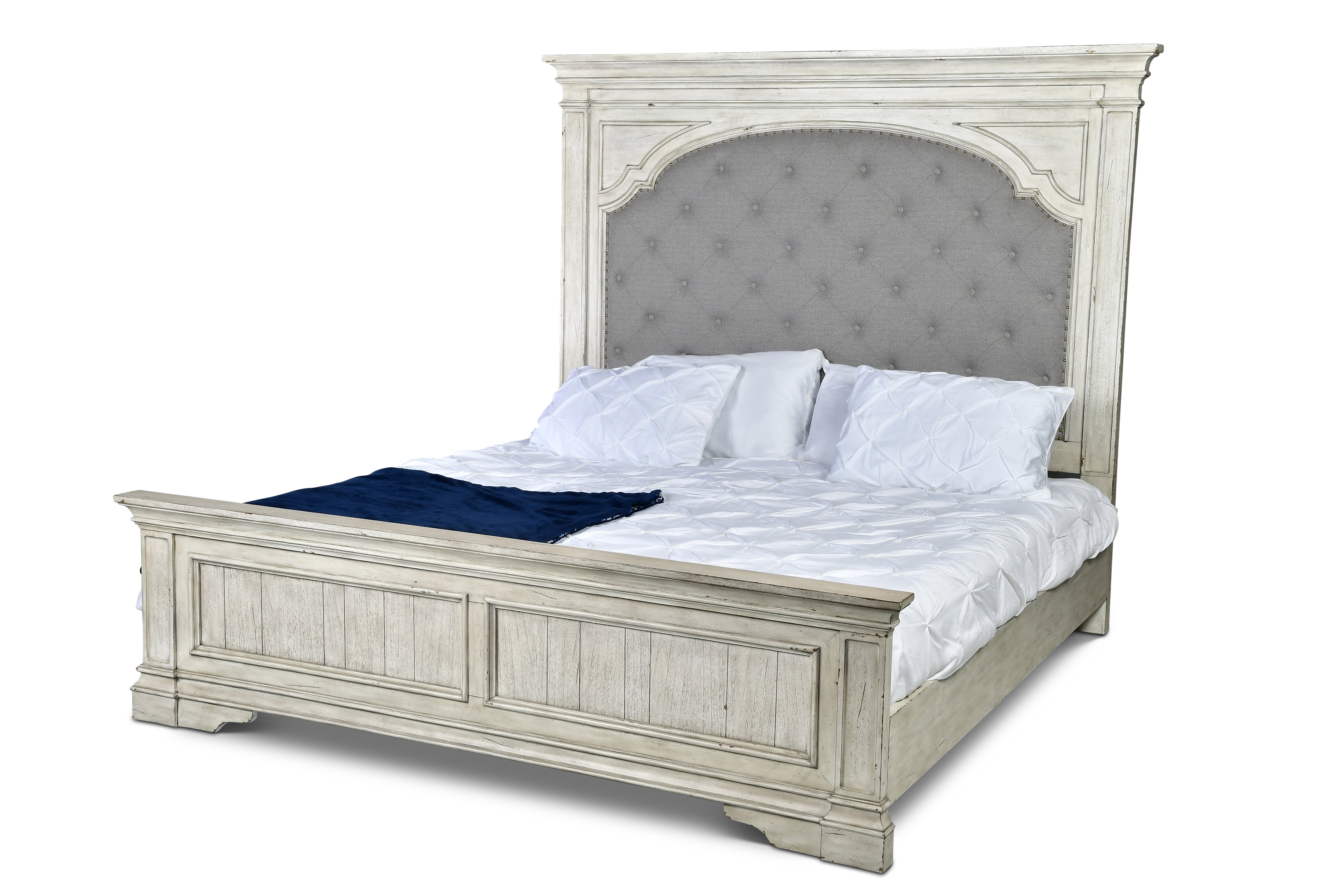 Steve Silver Highland Park Queen Panel Bed in Cathedral White
