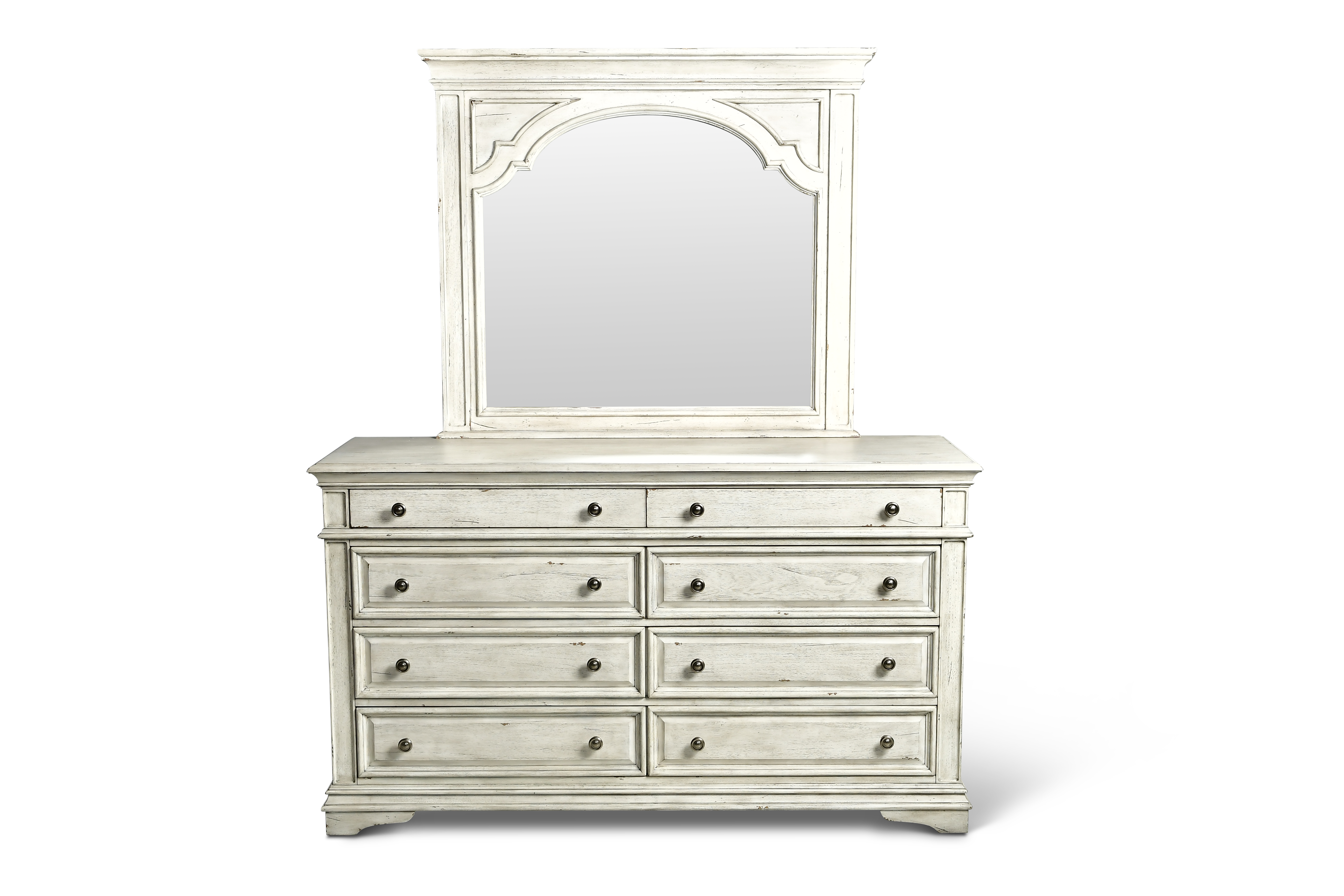 Steve Silver Highland Park Queen Panel Bed in Cathedral White