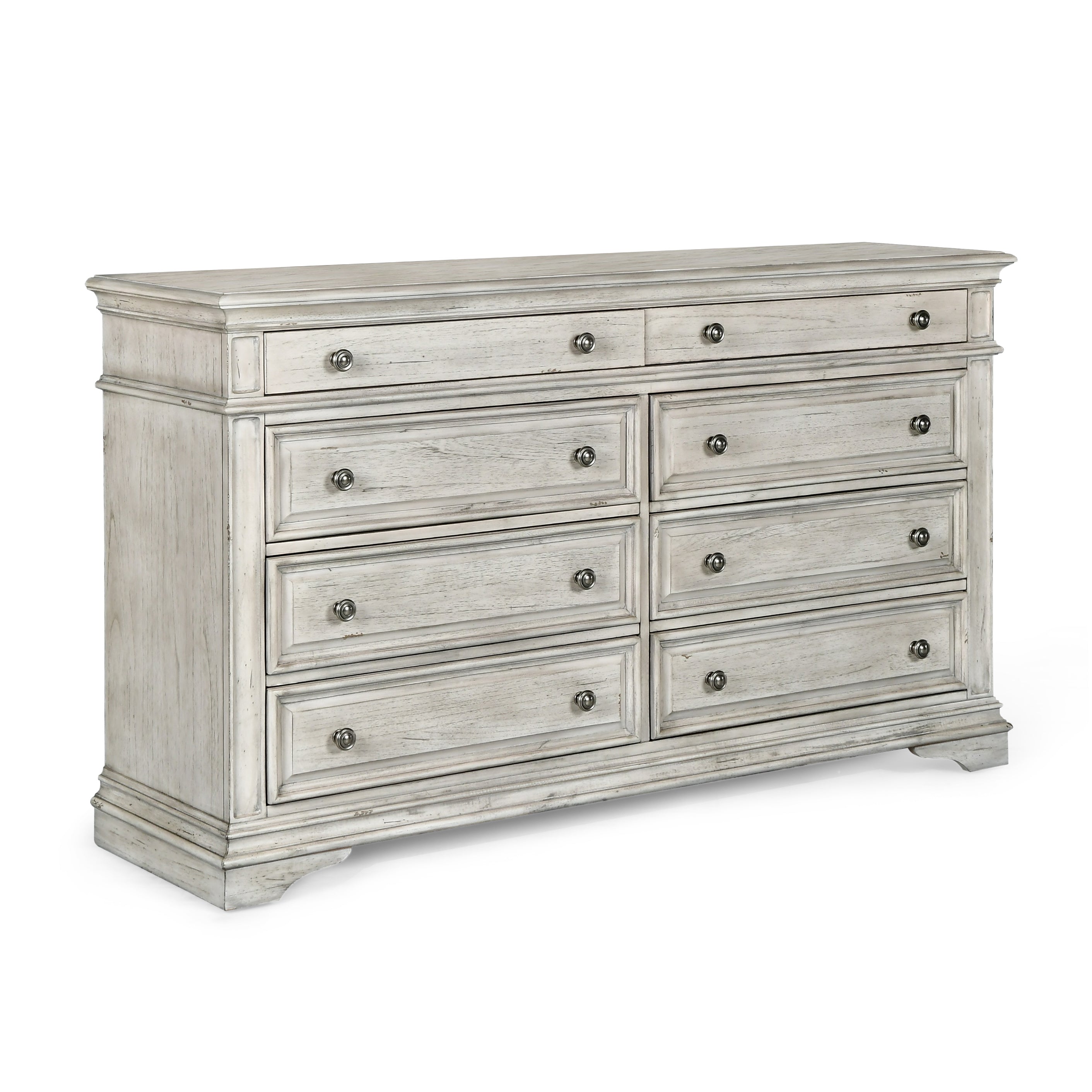 Steve Silver Highland Park Queen Panel Bed in Cathedral White