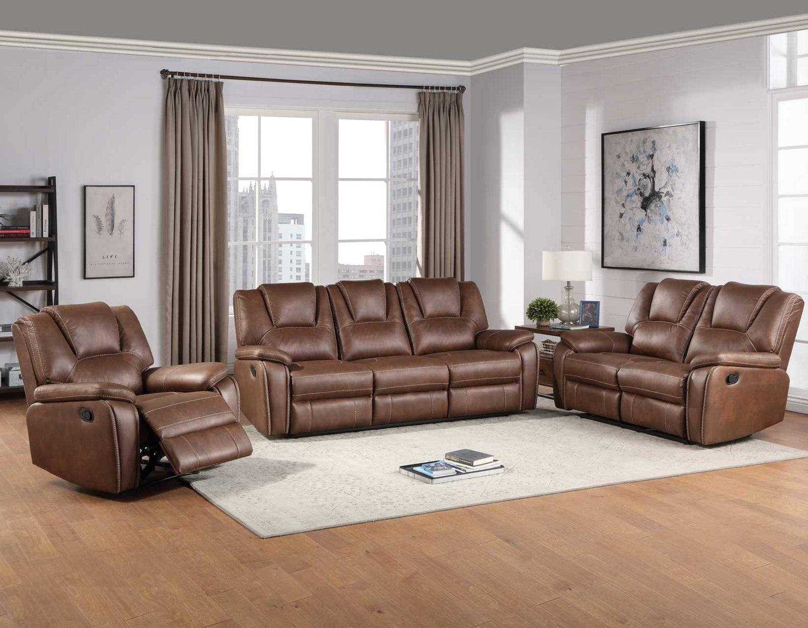 Steve Silver Katrine Manual Recliner in Chestnut Brown