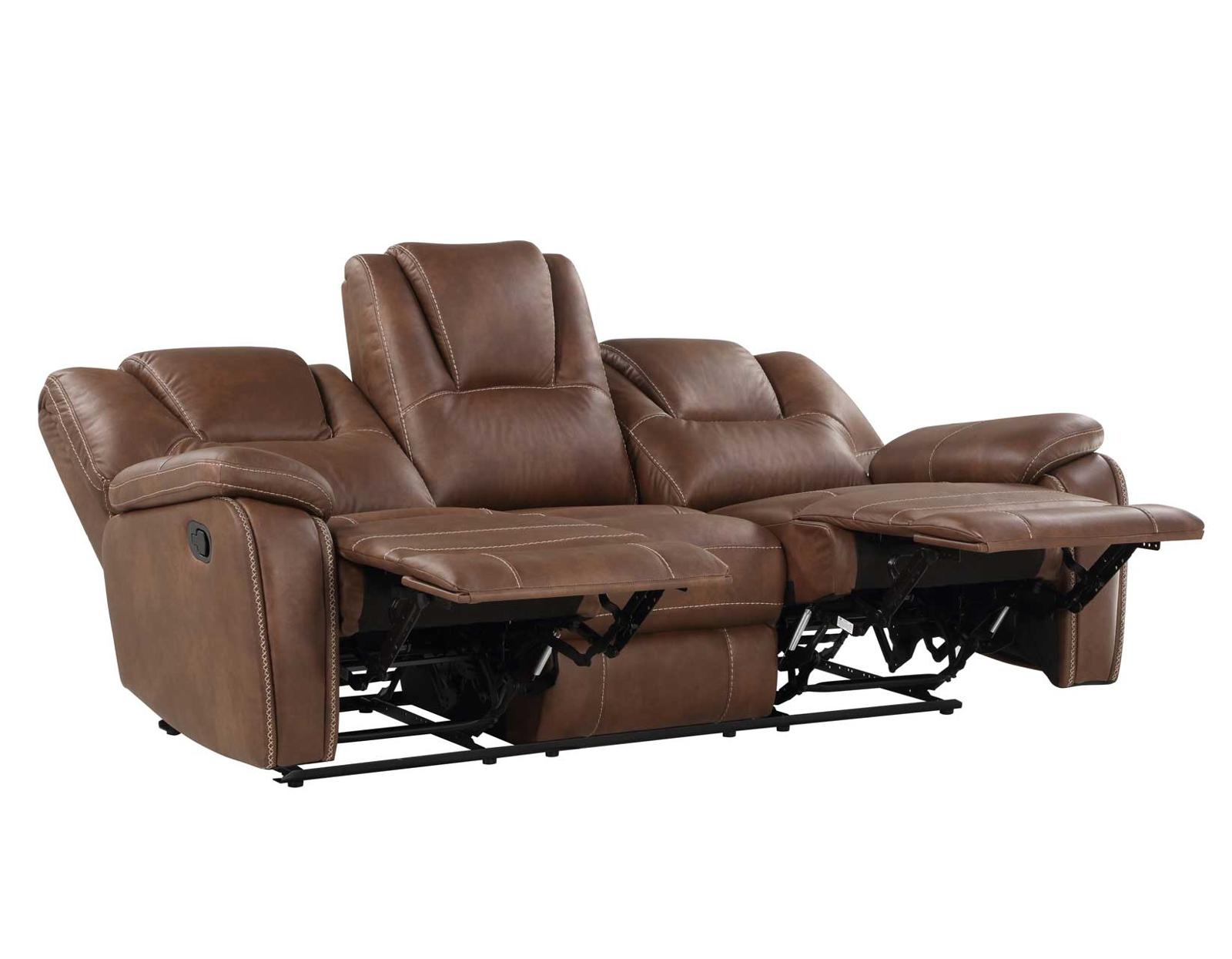 Steve Silver Katrine Manual Reclining Sofa in Chestnut Brown