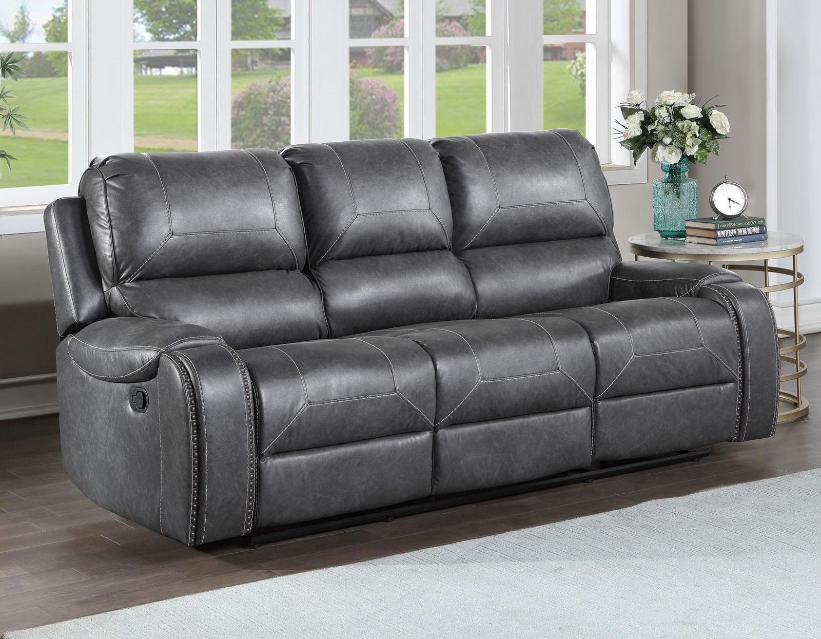 Steve Silver Keily Manual Reclining Sofa w/ Dropdown Table in Dove Grey