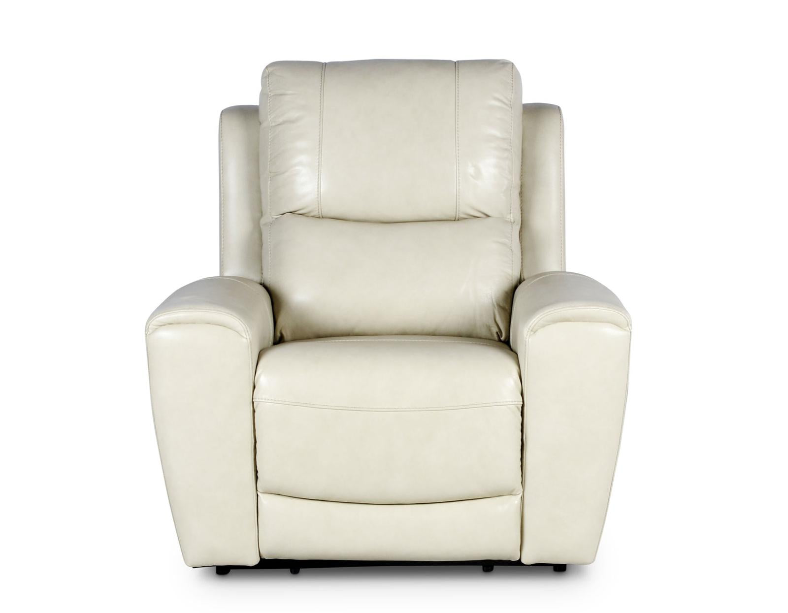 Steve Silver Laurel Leather Dual Power Recliner in Ivory