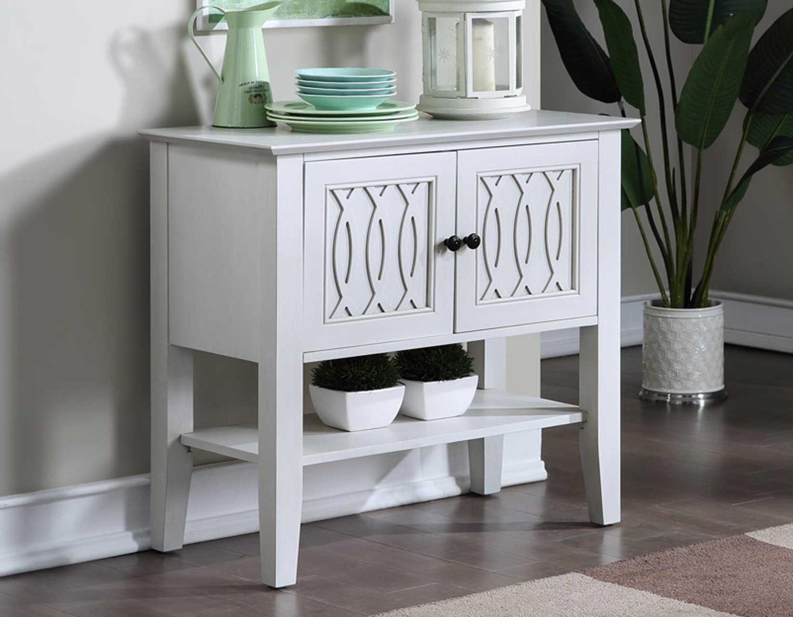 Steve Silver Naples Server in Antiqued White