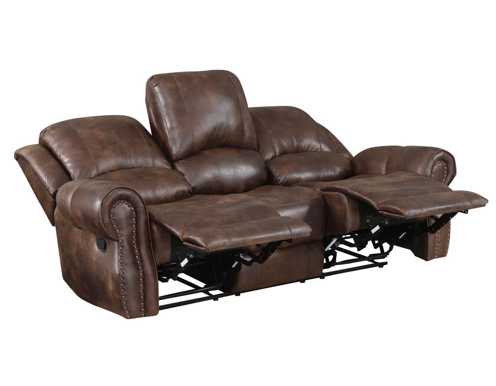 Steve Silver Navarro Manual Reclining Sofa in Saddle Brown