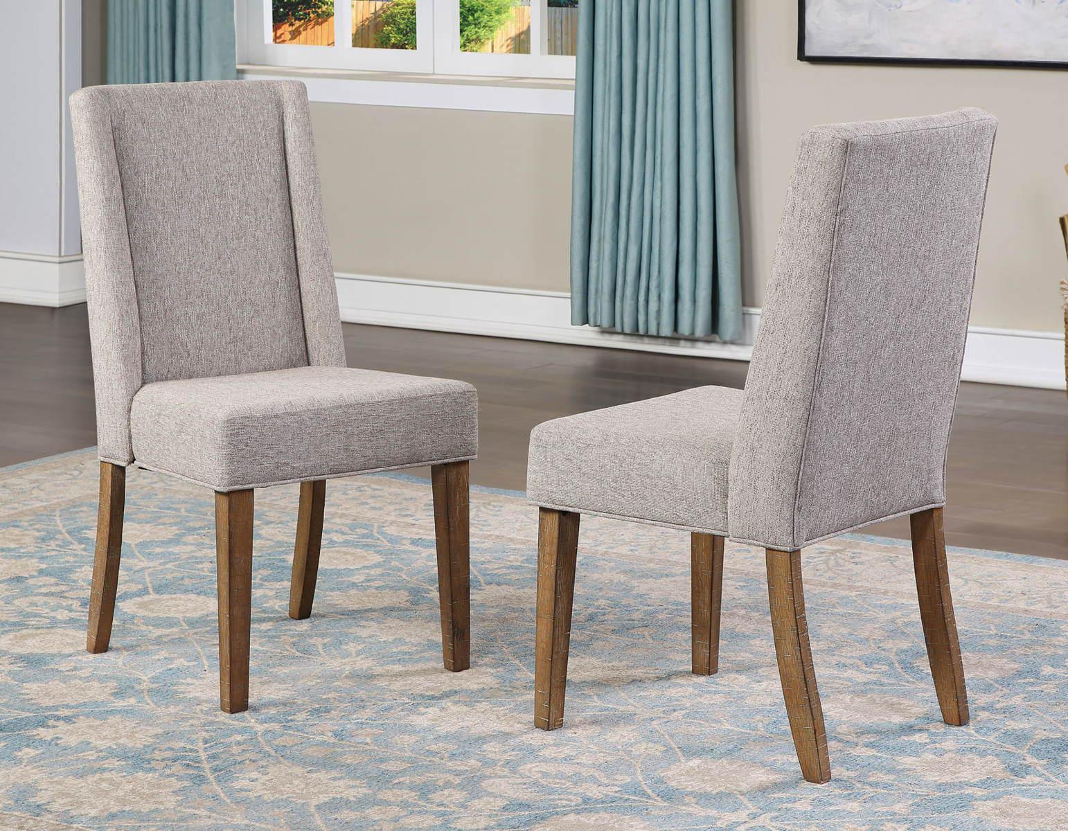 Steve Silver Riverdale Upholstered Chair in Driftwood (Set of 2)