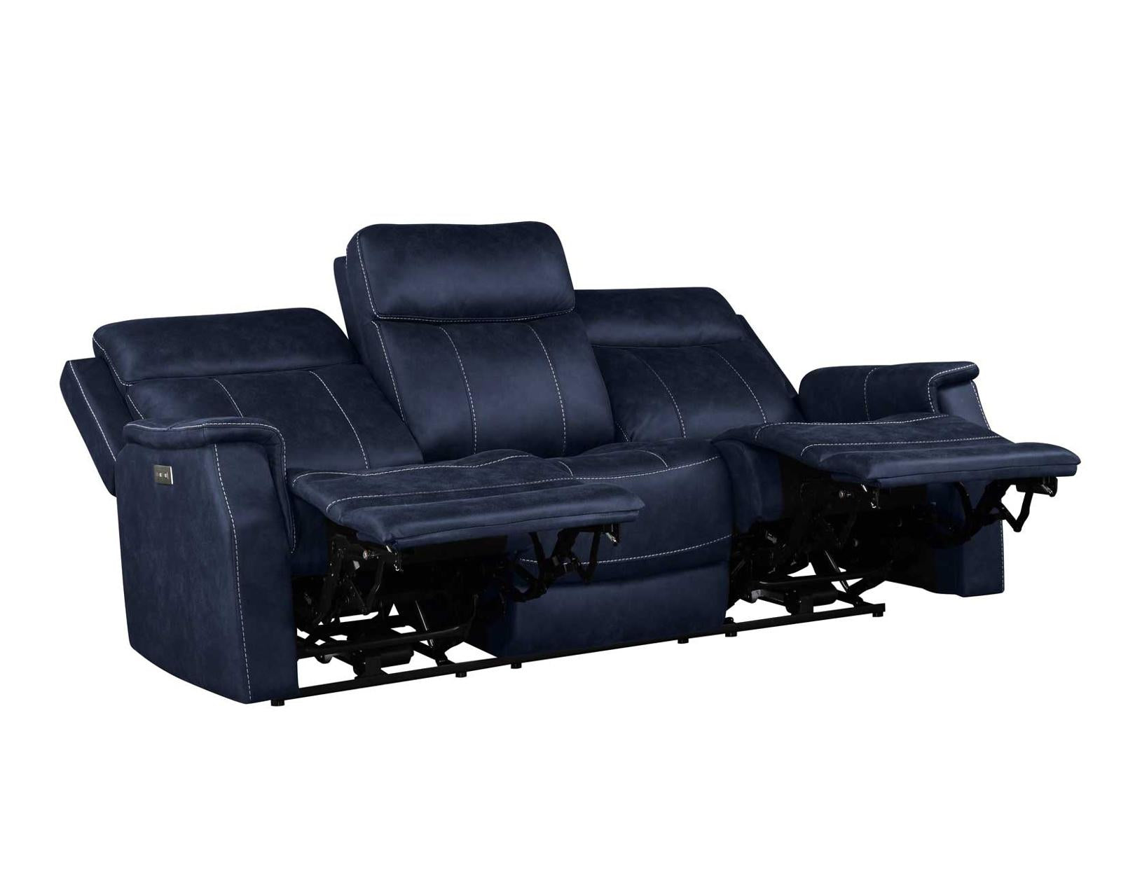 Steve Silver Valencia Dual Power Reclining Sofa in Ocean Blue