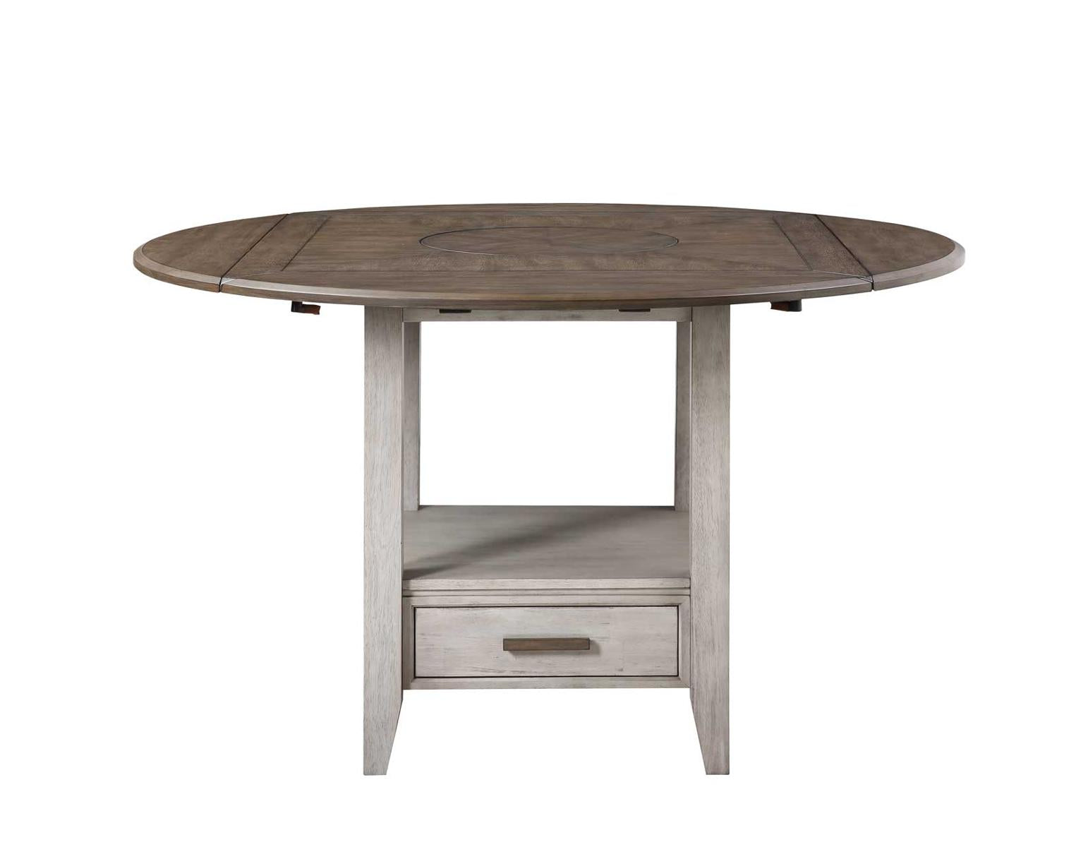 Steve Silver Abacus Round Drop Leaf Storage Table in Smoky Alabaster image