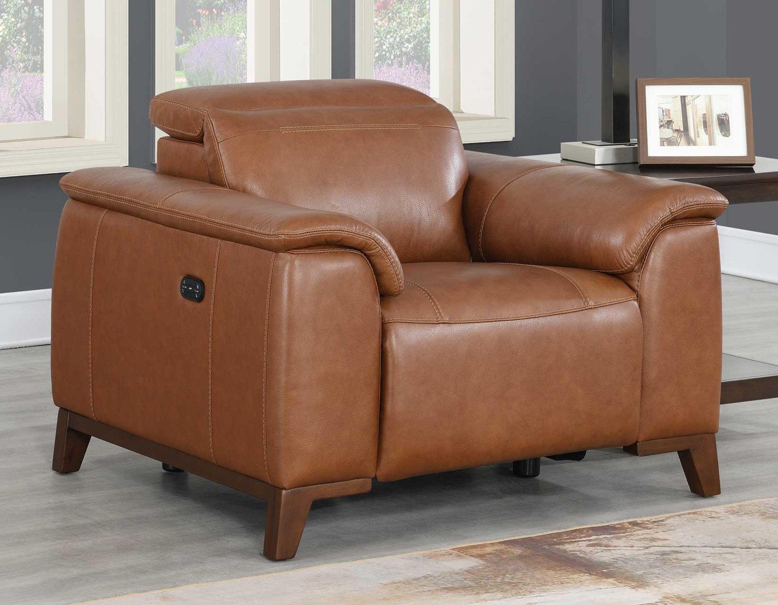 Steve Silver Bergamo Dual-Power Leather Recliner in Mocha image