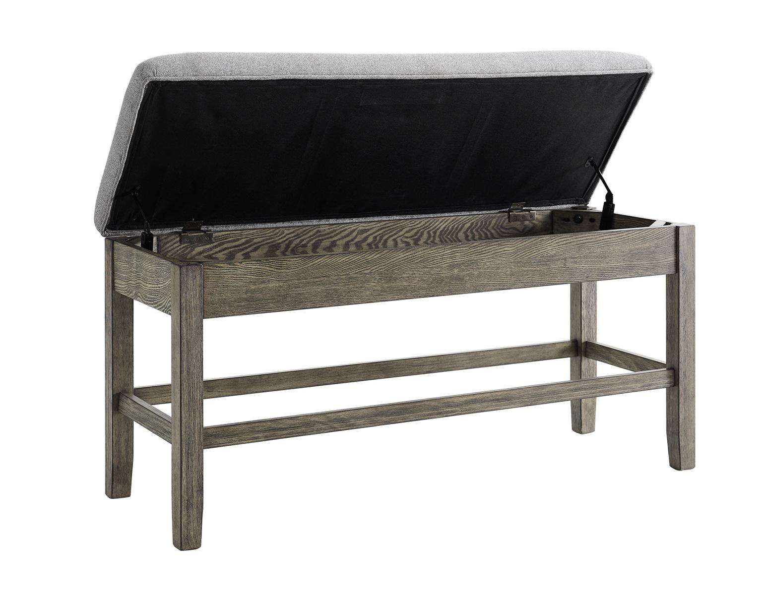 Steve Silver Grayson Storage Counter Bench in Driftwood