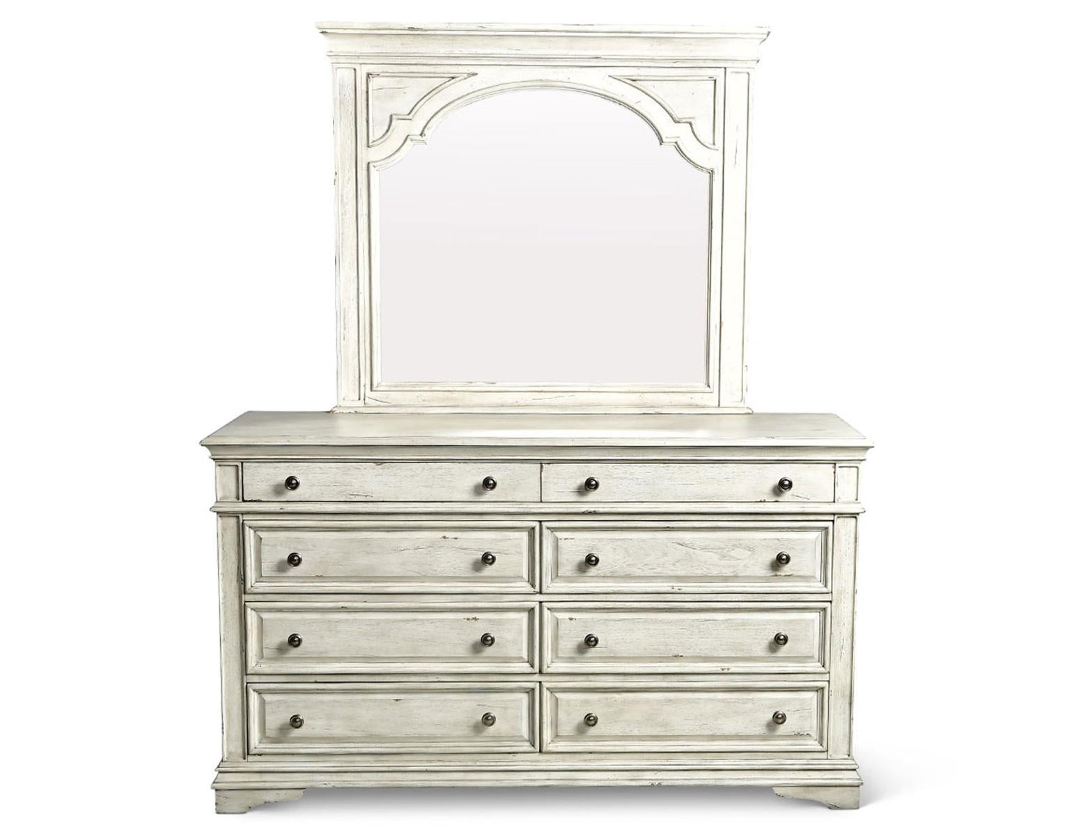 Steve Silver Highland Park 8 Drawer Dresser in Cathedral White